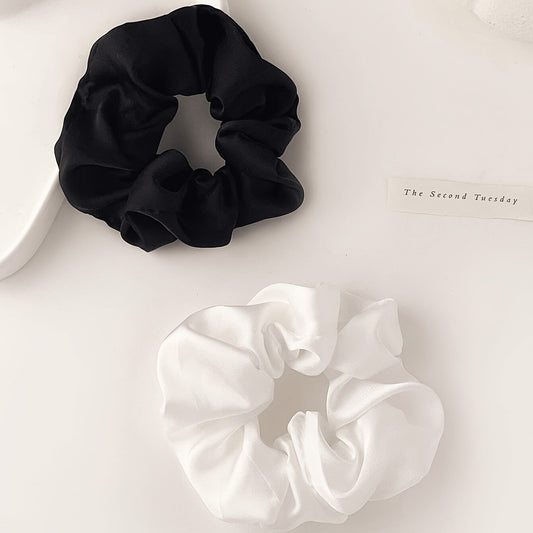 1/2/4pcs Matte Satin Scrunchies Set, High-End Black And White Versatile Hair Ties, Soft And Skin-Friendly, Does Not Hurt Hair, Easy Ins Style High Elastic Hair Additions, Gentle Temperament Low Ponytail Artifact, Multiple Colors Available