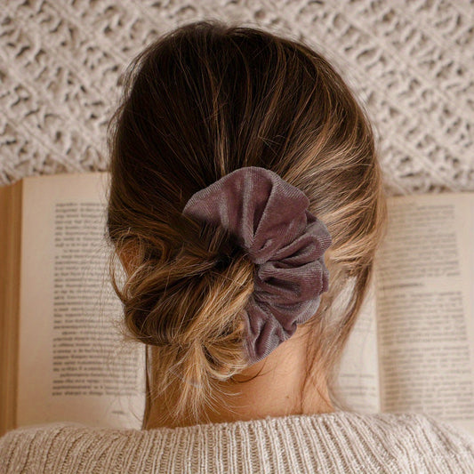 Large Velvet Hair Tie, Autumn and Winter Hot Warm Color Solid Fabric Hair Accessory Fashion Headband, Seasonal Wear, Stylish Accessory, Highquality Material, Decorative Hairpiece, Autumn Wardrobe