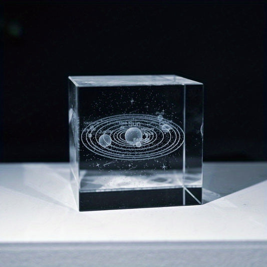 2D Flat, Crystal Cube Desk Ornament Creative Birthday Gift