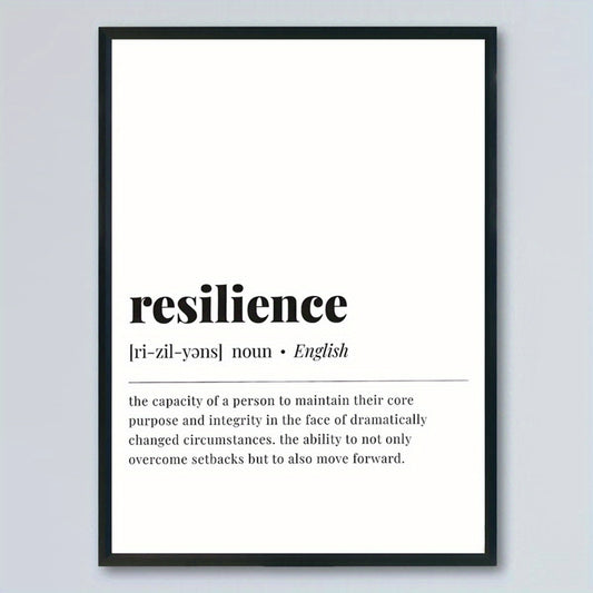 1pc Unframed Uplifting Ambiance, Inspirational Resilience Quote Canvas Poster, Canvas Wall Art, Poster Print, Artwork Wall Painting for Gifts, Bedroom, Office, Living Room, Cafe, Wall Decor, Home And Dormitory Decor Home New Year Decor