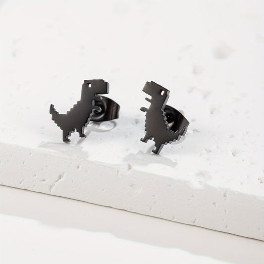 1-4 Pair New Fashion Minimalist Cute Female Stainless Steel Mini Dinosaur Stud Earrings for Jewelry Accessory Gifts