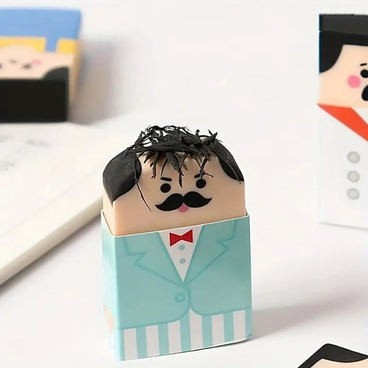 Men's Bald Eraser, Office Desktop Decoration, Classroom Prank, Birthday Gift, Cute Elderly Design - School and Workplace Stationery, Japanese Style, Father's Day Gift, Thanksgiving, Christmas Gift Random Style