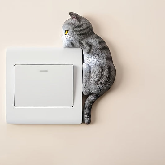 2 Super Cute Cat Wall Decorations - Cute Pet Switch Decoration, Corner Decoration, Socket Concealer, Socket Cover Cat Decoration, Fun Design, Festival Decorator, Gift Shopper, Suitable for Every Home Decoration Item