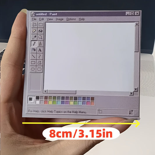 Retro Computer Sketch Sticky Notes 50/100 Pages - Square Format, Perfect for Creatives And Office Settings, Great for Crafting Vintage Style for art & for artist Drawing Materials