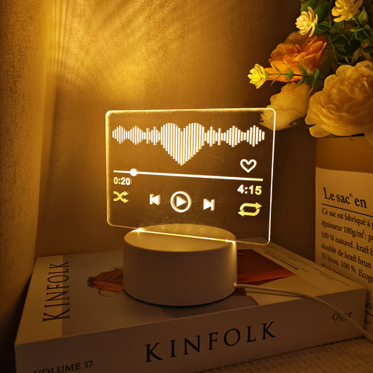 1pc Music Player Model 3D Night Light, Switch-controlled USB-powered, Warm Monochrome Lighting, Suitable for Decorating Bedrooms, Studies, Living Rooms, and Other Spaces. An Ideal Birthday or Holiday Gift for Family and Friends