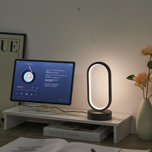 1pc AHFECTNY Modern Mini Table Lamp USB- with Dimmable 3-Color Adjustable, USB- Desk Lamp Suitable for Bedside, Office, Plug-in with Warm / /Neutral