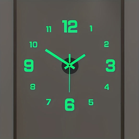 NONZHU Nordic Style Living Room Clock, DIY Acrylic Creative Clock Decoration, Simple Decoration Clock, Silent Wall Sticker Clock, Clock, Living Room and Bedroom Wall Sticker Creative Clock ((The Luminous Style Only Emits Light In Dark Environments)
