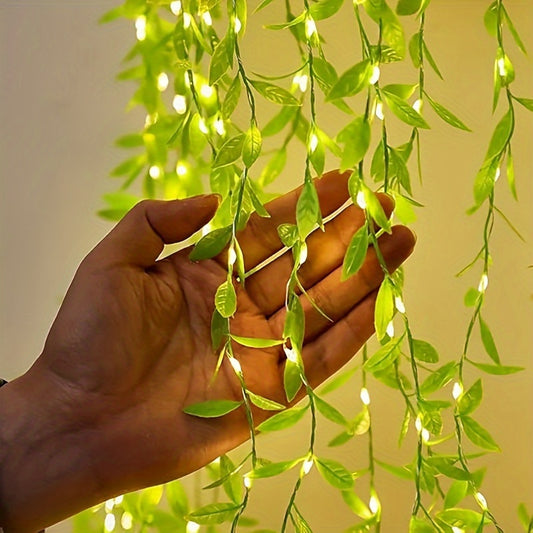 Charming LED Willow Vine Fairy Lights - Battery Powered, Suitable for Indoor Decoration, Weddings, And Parties, Battery Operated Fairy Lights (Without Battery)