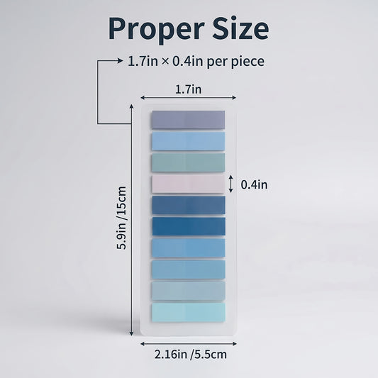 200 Sheets of 1 Style in Random Colors / 2000 Sheets of 10 Styles of PET Index Tabs, for Daily Office Page Dividers, Book Tabs, Student Markers, Category Labels, and File Index Labels