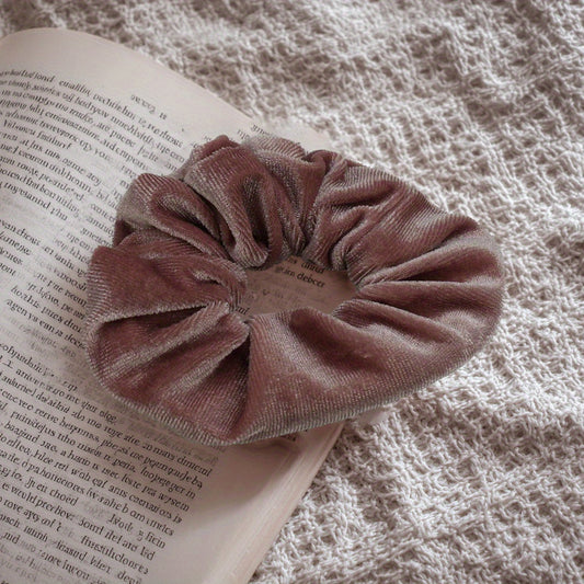Large Velvet Hair Tie, Autumn and Winter Hot Warm Color Solid Fabric Hair Accessory Fashion Headband, Seasonal Wear, Stylish Accessory, Highquality Material, Decorative Hairpiece, Autumn Wardrobe