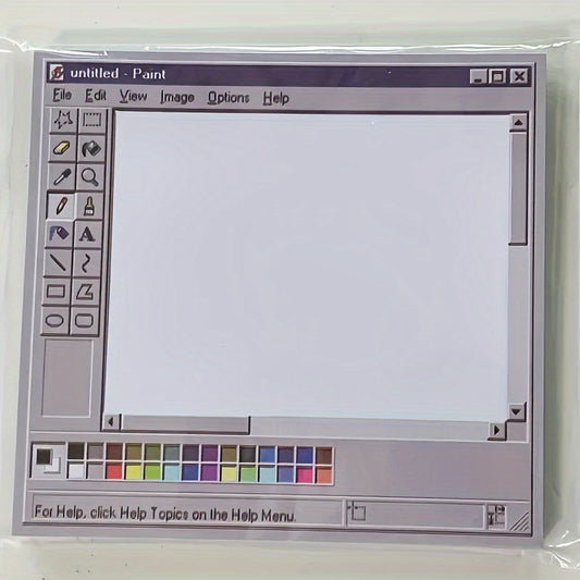 Retro Computer Sketch Sticky Notes 50/100 Pages - Square Format, Perfect for Creatives And Office Settings, Great for Crafting Vintage Style for art & for artist Drawing Materials