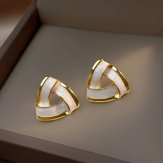Triangular Dripped Glaze Earrings Women'S Influencer Hot Style Stud Earrings Women'S Korean Easy Temperament Fashion Ear Jewelry Ear Drop Women