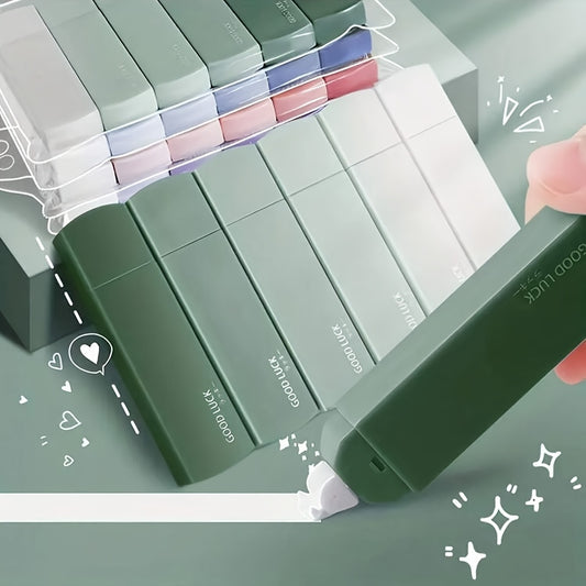 6pcs Set of Gradient Color Correction Tapes, Student Portable Special School Supplies Stationery Correction Tape, Smooth Modification Without Breaking, Portable Learning Supplies, Ins Style Cute Correction Pen, Back to School Season, School Season