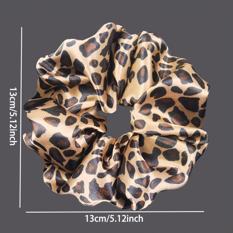 1pc of Fashionable, Elegant, and High-end Faux Leopard Print Hair Tie, a Large Hairband with a Glossy Finish That Is Soft and Gentle on the Hair