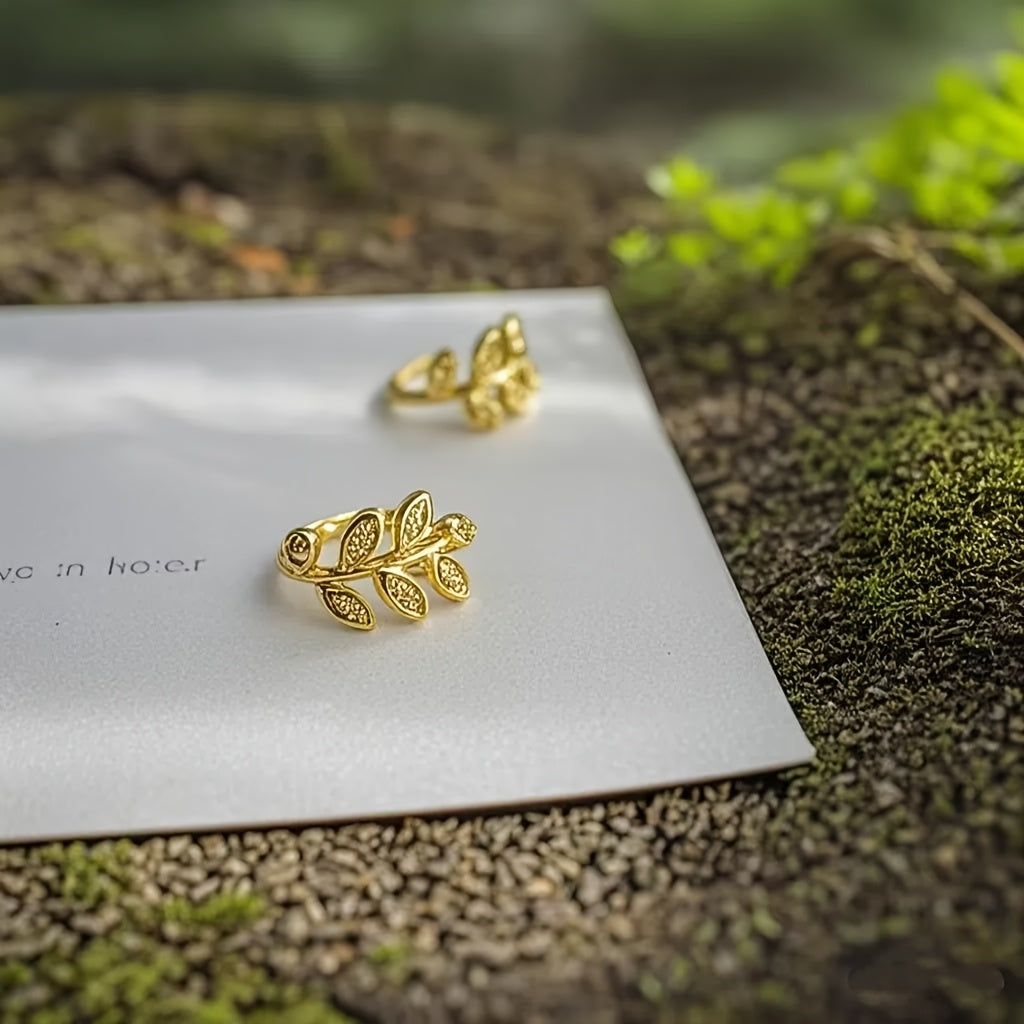 Explosive Delicate Leave Earstuds, Delicate and Simple, Leaves Ear Bone Clips, No Piercings, Ear Clips, Adjustable Earrings, Super Fairy Forest High-end Earrings