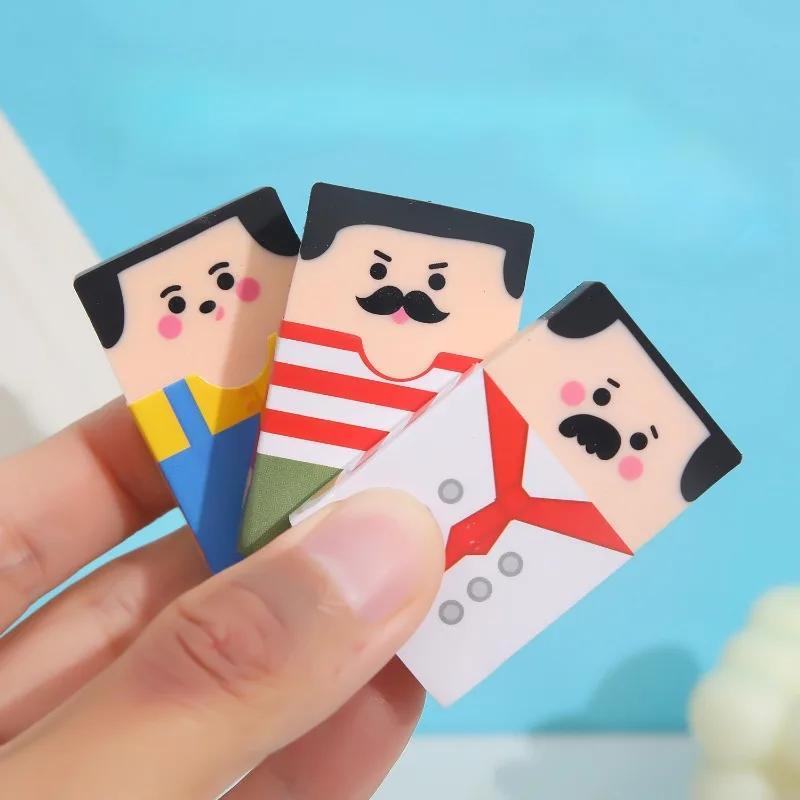 Creative Fun Professional Male Bald Brick Eraser - Cute Cartoon Worker Men Hair Thinning Eraser for Kawaii School Supplies & Adorable Stationery Lovers