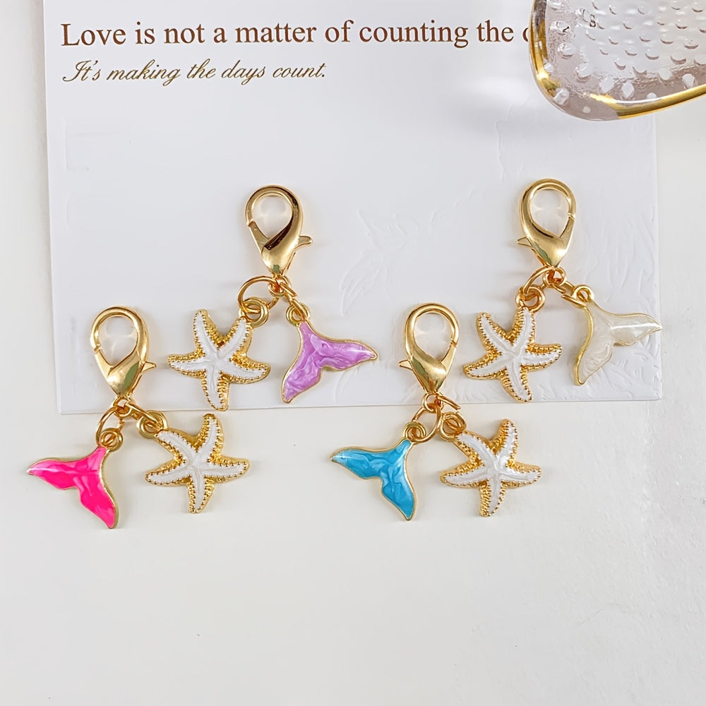 Versatile Seahorse, Mermaid Tail, and Starfish Keychain Charms; Vacation-Style Cactus and Pineapple Keychain Accessories; Shoe and Bag Charms; Maple Leaf and Flower Keychains; Apparel Decorative Accessories