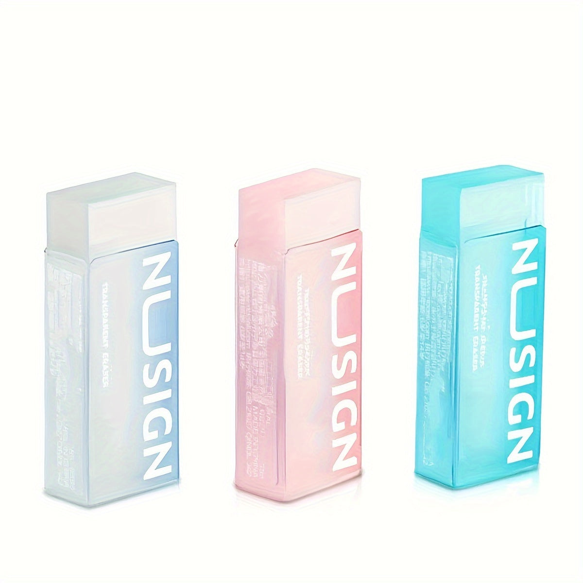 Deli Lovely Eraser for Ins Simplicity Solid Color Eraser Transparent Visible Pencil Eraser Back to School Cute Student Supplies (Color Random)