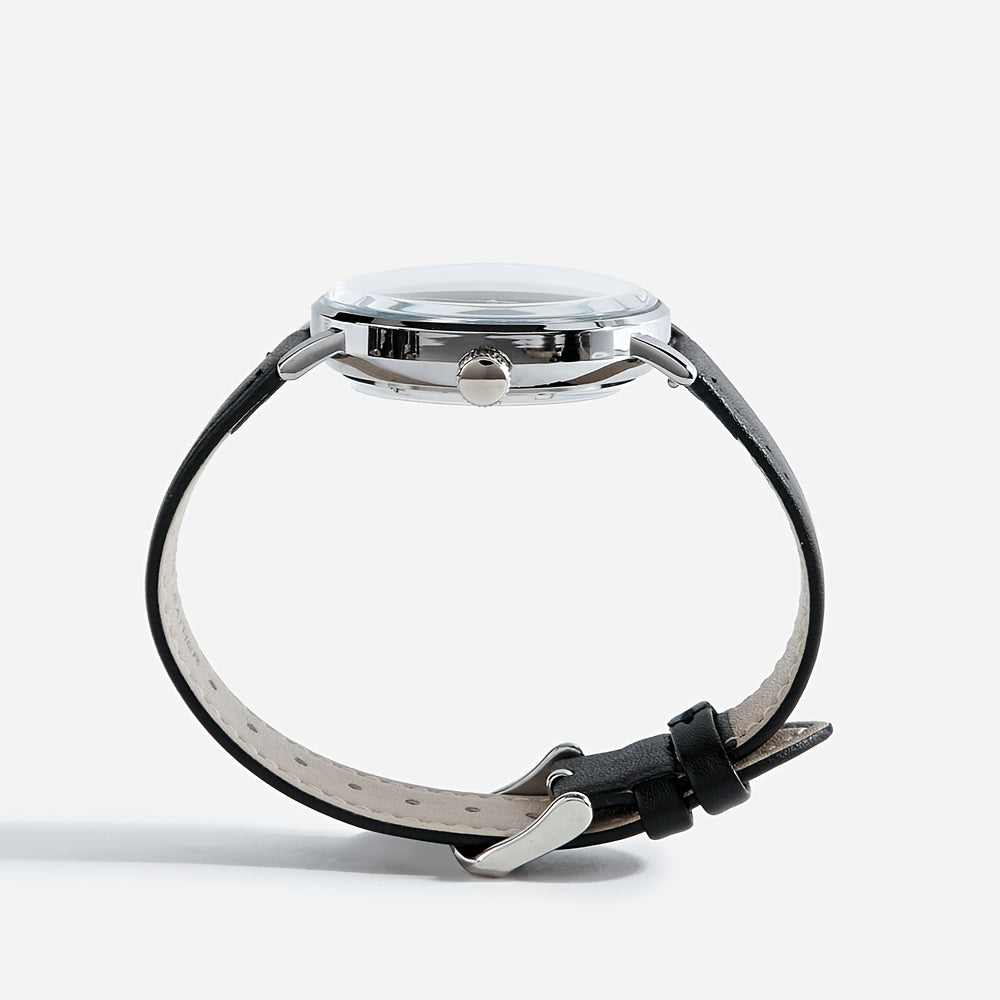 Minimalist Mechanical Watch Hat Glass Simple Dial Face Branded Wristwatch Hand Wind Movement Automatic Clock Unisex