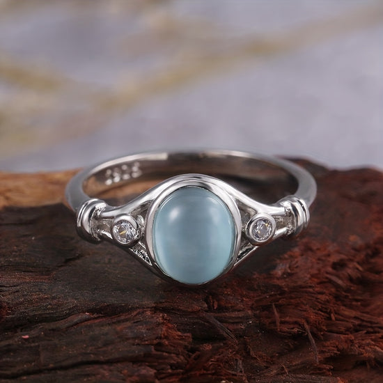 European And American Style Simple And Atmospheric Cat's Eye Stone Ring, Women's Fashionable And Versatile Jewelry