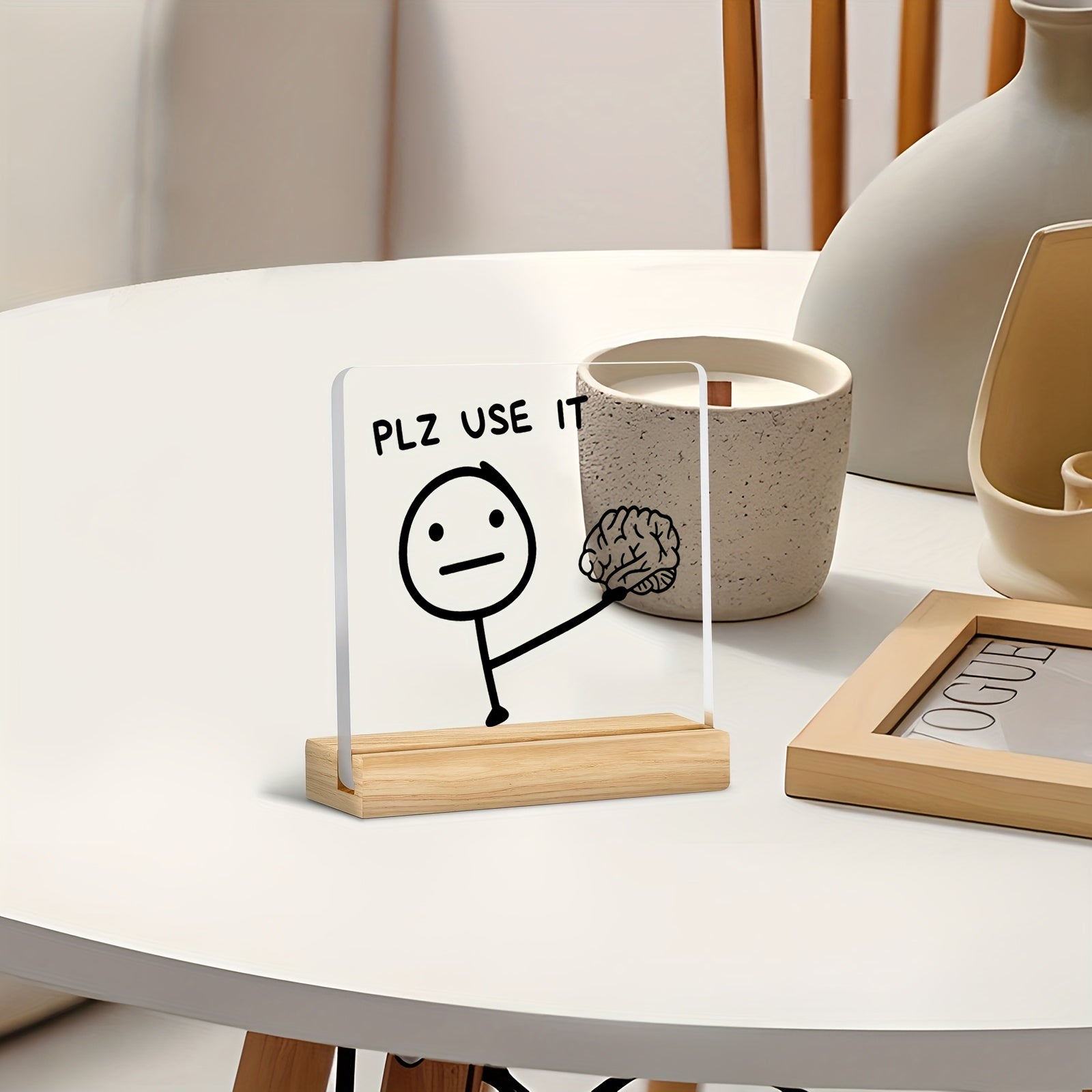 2D Flat 1pc, [Study King'S Desktop Motivation] PLZ USE IT English Original Sentence Ornament, Fun Decoration to Encourage Deep Work, Postgraduate/Civil Servant Self-Motivation Gift, Accompanying Every Moment of Focus And Thinking