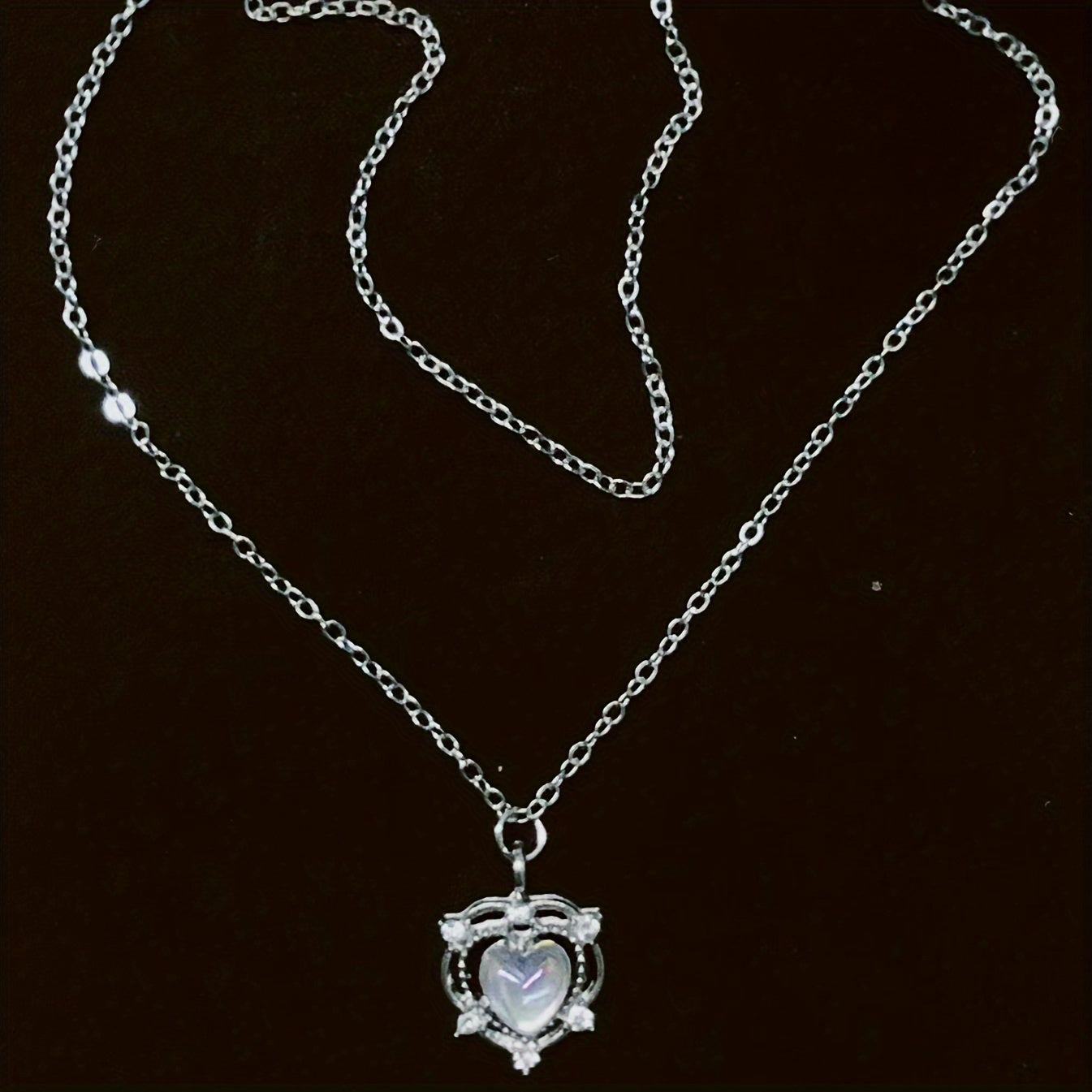 Moonstone Necklace Female New Trend Light Luxury Niche High-End Titanium Steel Sweet Clavicle Chain