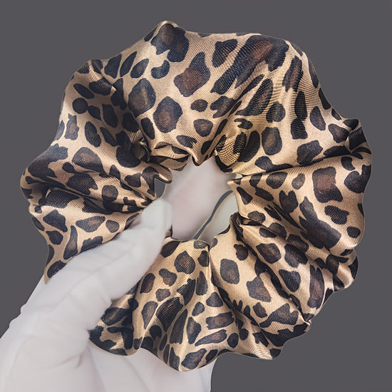 1pc of Fashionable, Elegant, and High-end Faux Leopard Print Hair Tie, a Large Hairband with a Glossy Finish That Is Soft and Gentle on the Hair