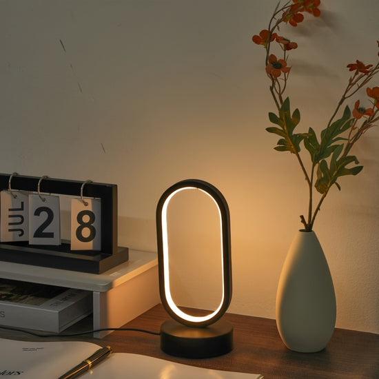 1pc AHFECTNY Modern Mini Table Lamp USB- with Dimmable 3-Color Adjustable, USB- Desk Lamp Suitable for Bedside, Office, Plug-in with Warm / /Neutral