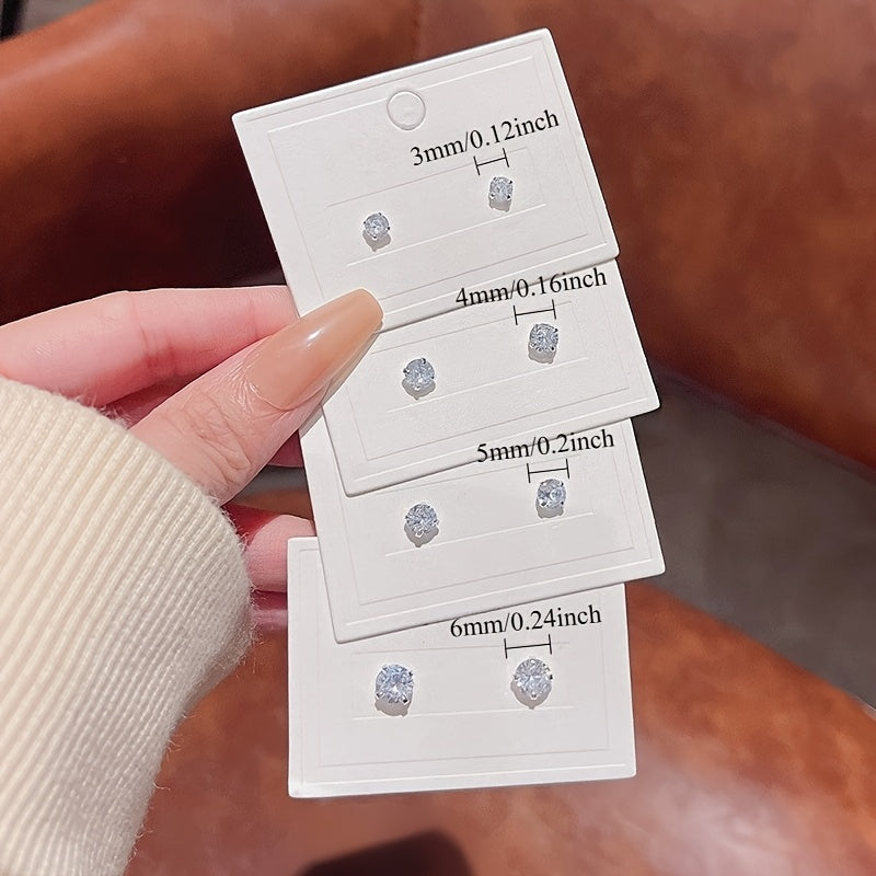 Material Minimalist Exquisite Zirconia Earrings for Women, a Touch of Luxury with a Unique Style, Versatile And Elegant, Perfect for a Cool And Understated Look