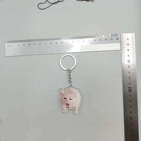 2D Flat, 2D Flat 1pc Key Chain Mobile Phone Charm Car pendant cute cat vomit meme dog with red mask meme black cat screaming meme cat in war meme gift for friend