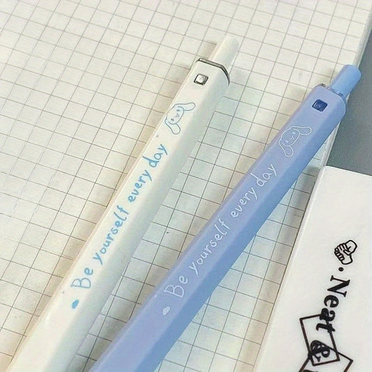 Officially Licensed Sanrio Hello Kitty Cartoon Character Cute Creative Square Tip Pen Student Exam Essentials Cinnamoroll Pressure-Sensitive Refills Gel Pen Write Smoothly Quick Drying 0.5Mm Black Pen