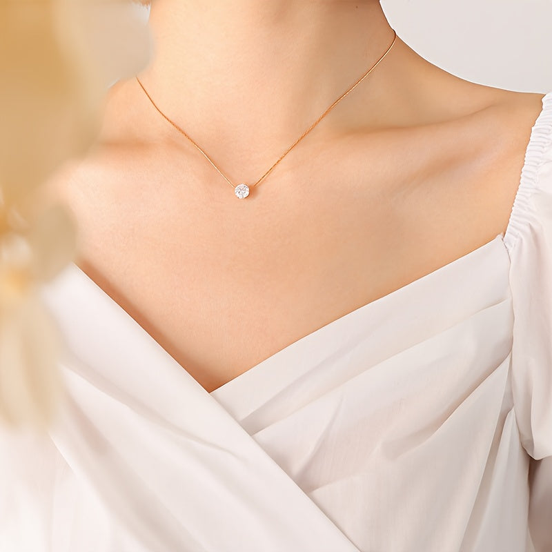 1pc Fashionable Sexy Synthetic Zirconia Pendant Necklace Gift for Girlfriend