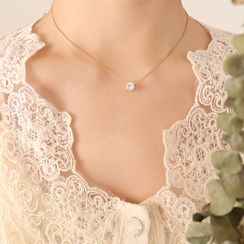 1pc Fashionable Sexy Synthetic Zirconia Pendant Necklace Gift for Girlfriend