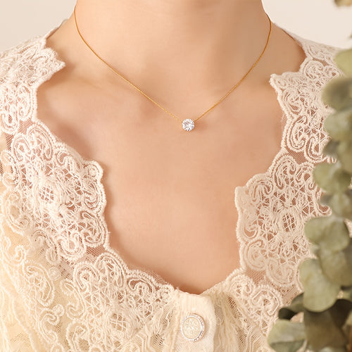 1pc Fashionable Sexy Synthetic Zirconia Pendant Necklace Gift for Girlfriend