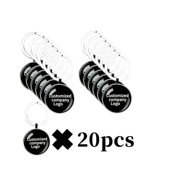 [Customized] 1-20pcs Customized Time Gem Glass Keychain, Can Customize LOGO, Family, Pet Photos, Etc. Suitable for Festival Celebrations, Parties, Company Event Gifts, Bulk Customization