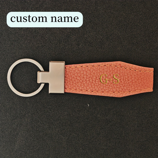 personalized car key chain made of ultra-fine fiber artificial PU Leather, personalized name customization, fashionable accessories suitable for both men and women, very suitable as gifts on birthdays such as Father's Day and Mother's Day