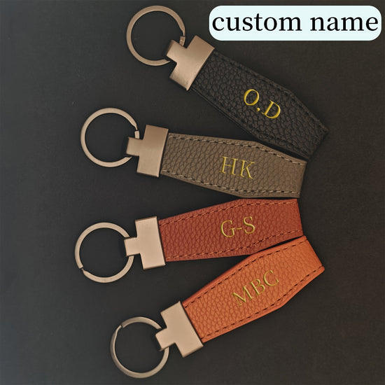 personalized car key chain made of ultra-fine fiber artificial PU Leather, personalized name customization, fashionable accessories suitable for both men and women, very suitable as gifts on birthdays such as Father's Day and Mother's Day
