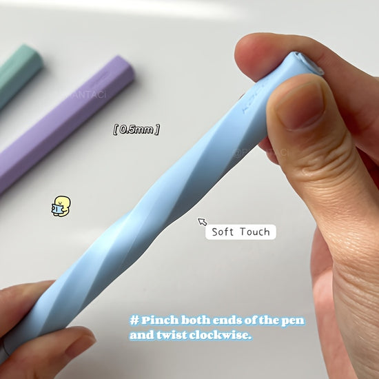 1pc Creative Twistable Gel Pen 0.5mm Black Pen Soft Touch Writing Pen Office Supplies