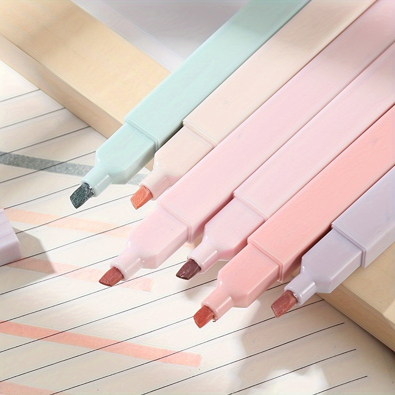 6pcs/set Pastel Color Highlighter Kawaii Stationery Color Marker School Supplies Student Marker Highlighter Japanese Stationery