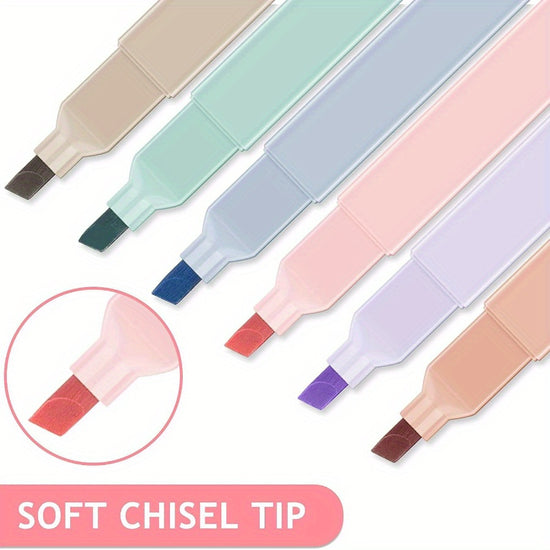 6pcs/set Pastel Color Highlighter Kawaii Stationery Color Marker School Supplies Student Marker Highlighter Japanese Stationery