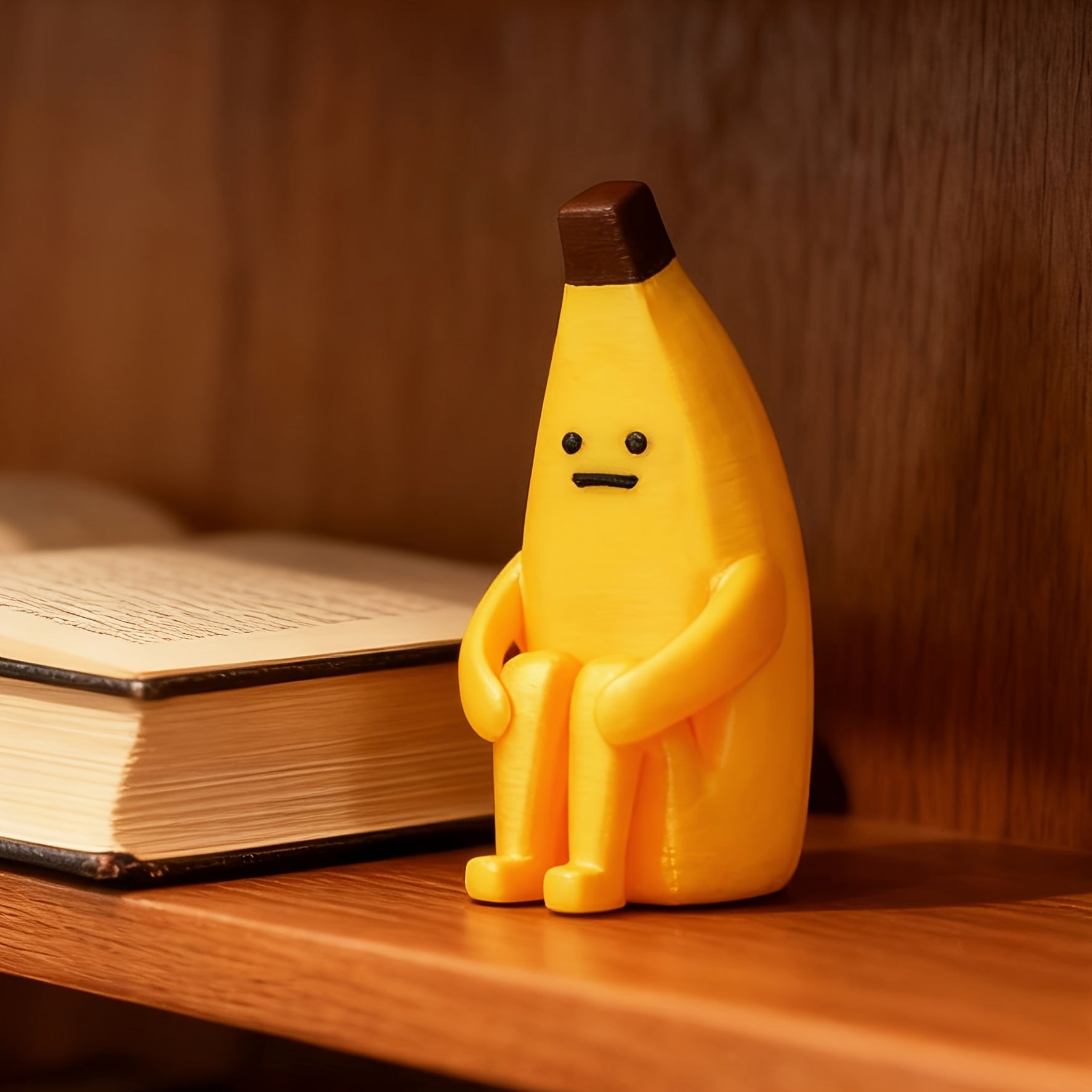 Anxiety Banana Model - Collectible Figure with Expressive Eyes and Mouth, Durable Plastic Desktop Decoration, Suitable for Home, Office, Car - No Electricity Required, Perfect Halloween, Christmas, Easter Holiday and Birthday Gift, Banana Ornament