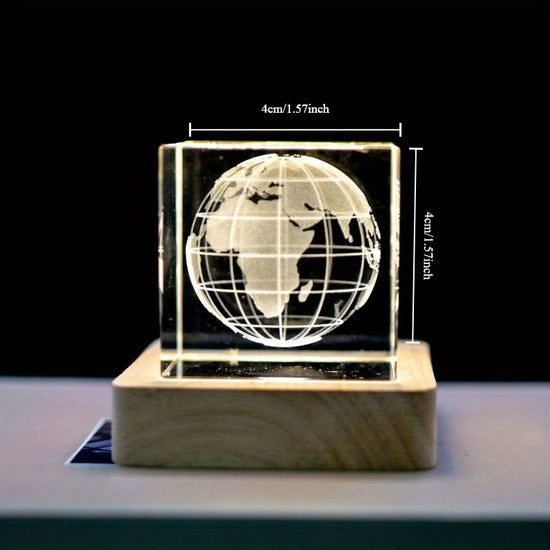 2D Flat, Crystal Cube Desk Ornament Creative Birthday Gift