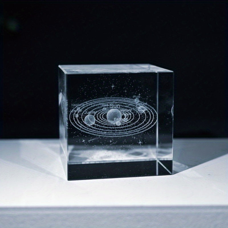 2D Flat, Crystal Cube Desk Ornament Creative Birthday Gift