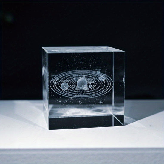 2D Flat, Crystal Cube Desk Ornament Creative Birthday Gift