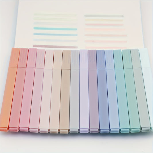12pcs Pastel Highlighter Markers - Chisel Tip, No Bleed & Smear, Perfect for Journaling, School & Office Supplies - Ideal Easter Gift, for Return School