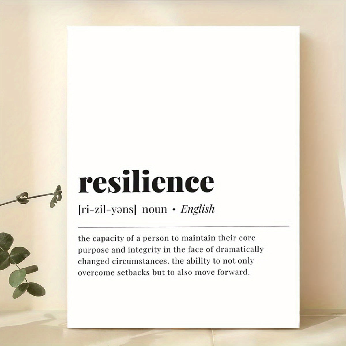 1pc Unframed Uplifting Ambiance, Inspirational Resilience Quote Canvas Poster, Canvas Wall Art, Poster Print, Artwork Wall Painting for Gifts, Bedroom, Office, Living Room, Cafe, Wall Decor, Home And Dormitory Decor Home New Year Decor