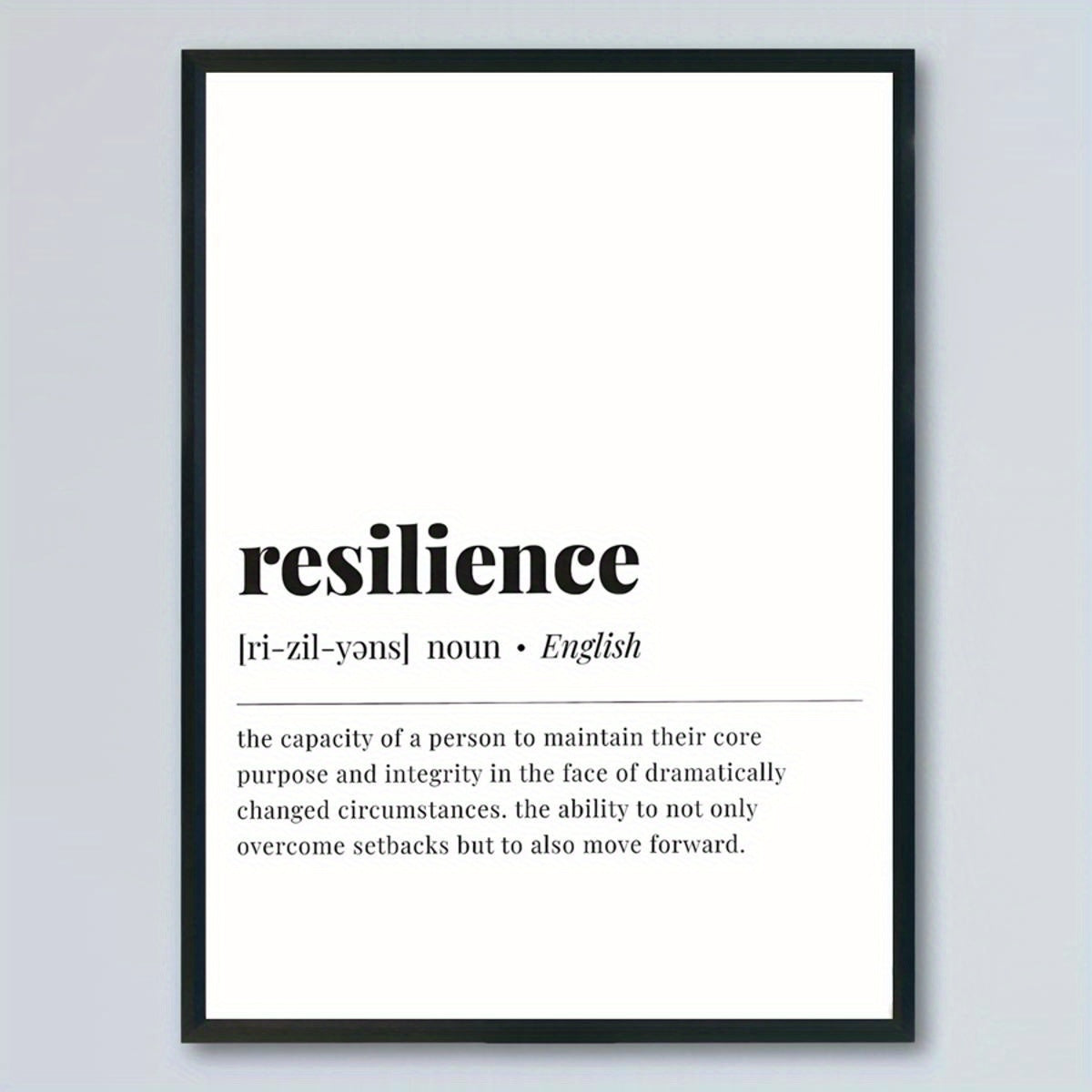 1pc Unframed Uplifting Ambiance, Inspirational Resilience Quote Canvas Poster, Canvas Wall Art, Poster Print, Artwork Wall Painting for Gifts, Bedroom, Office, Living Room, Cafe, Wall Decor, Home And Dormitory Decor Home New Year Decor