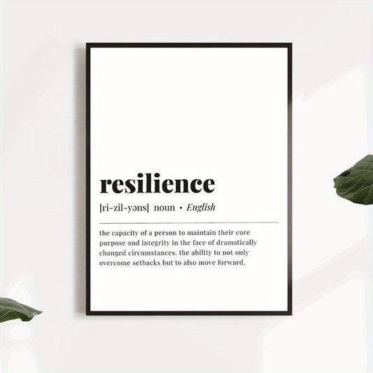 1pc Unframed Uplifting Ambiance, Inspirational Resilience Quote Canvas Poster, Canvas Wall Art, Poster Print, Artwork Wall Painting for Gifts, Bedroom, Office, Living Room, Cafe, Wall Decor, Home And Dormitory Decor Home New Year Decor