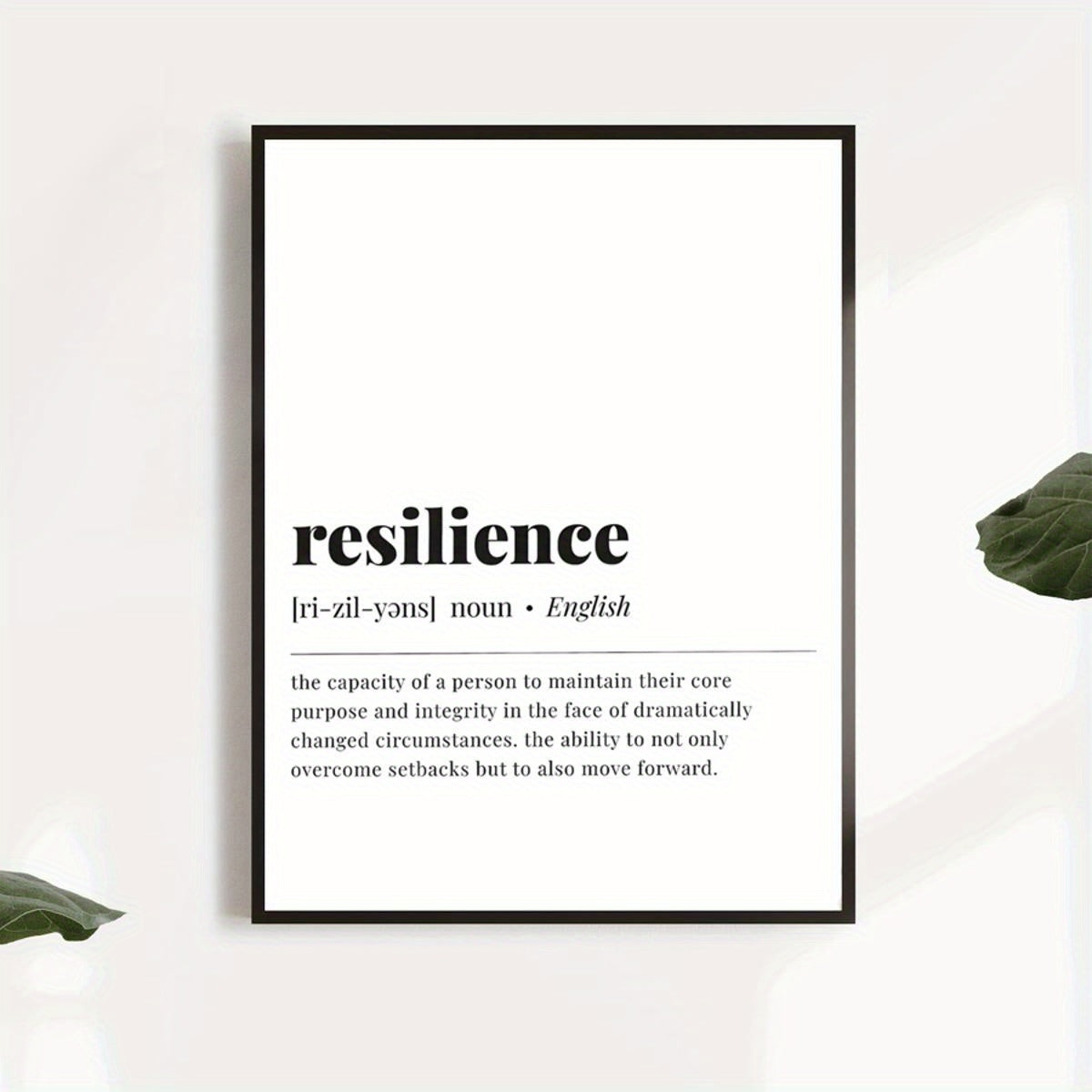 1pc Unframed Uplifting Ambiance, Inspirational Resilience Quote Canvas Poster, Canvas Wall Art, Poster Print, Artwork Wall Painting for Gifts, Bedroom, Office, Living Room, Cafe, Wall Decor, Home And Dormitory Decor Home New Year Decor
