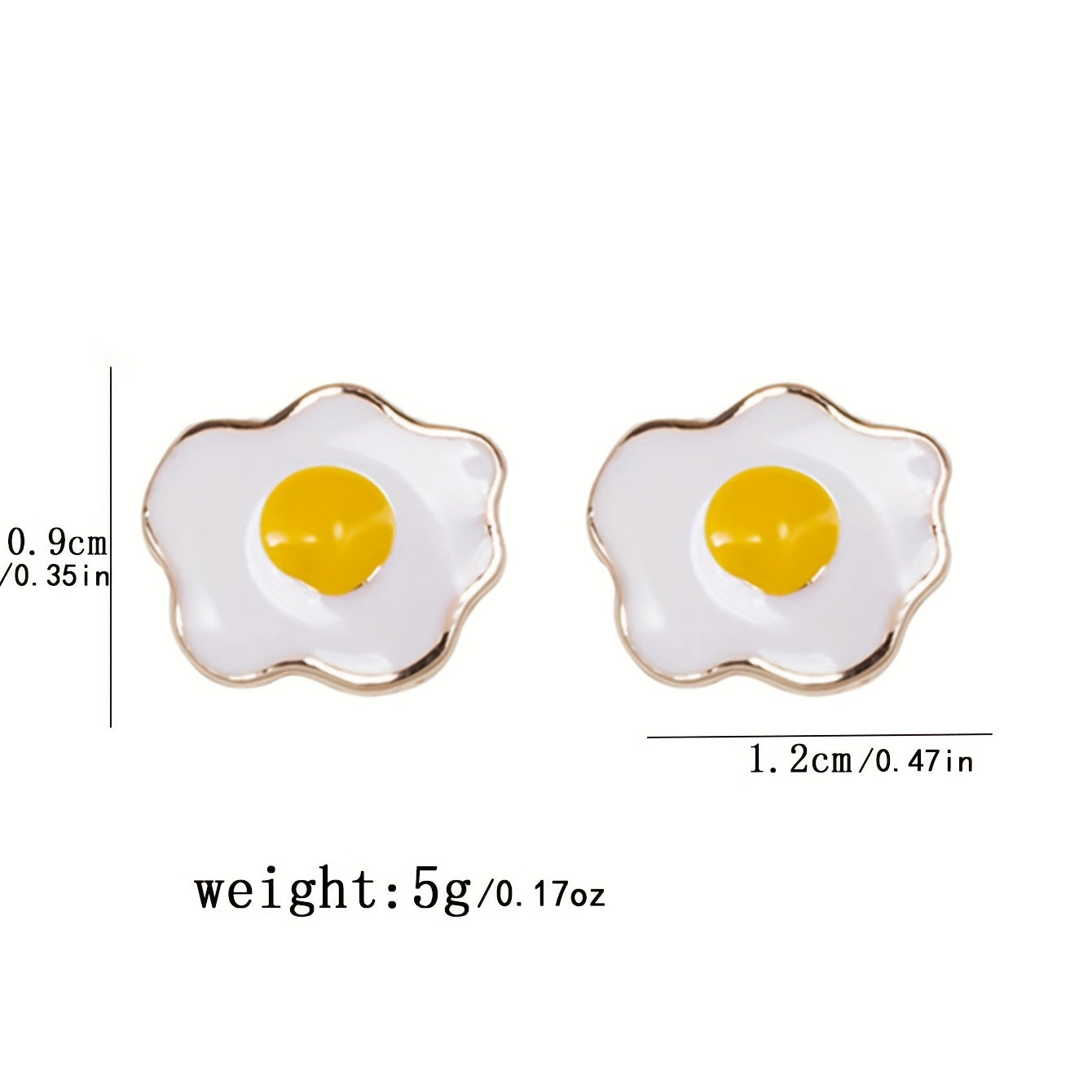 Creative Poached Egg Design Enamel Stud Earrings Cute Style Alloy Silver Plated Jewelry Trendy Gift For Women